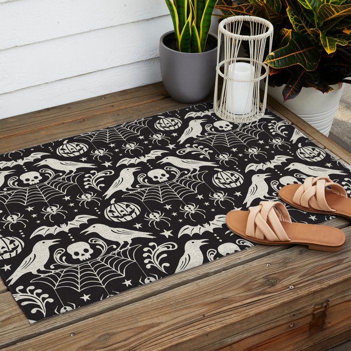 All Hallows' Eve - Black Ivory Halloween Outdoor Rug Gallery Image 2