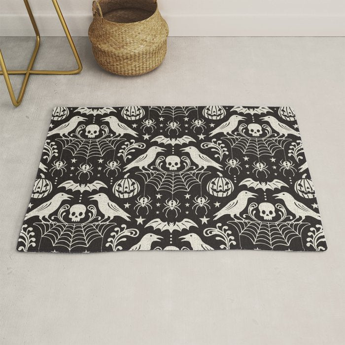 All Hallows' Eve - Black Ivory Halloween Rug Gallery Image 1