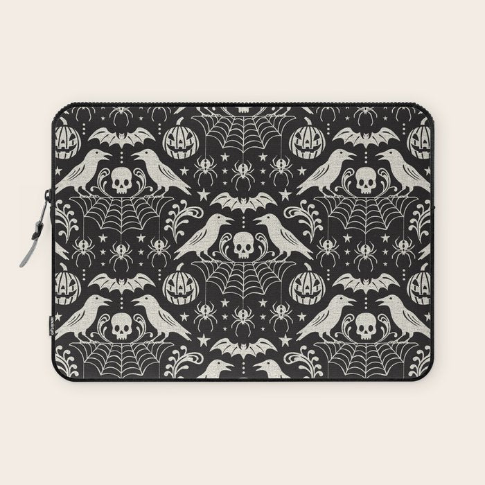 All Hallows' Eve - Black Ivory Halloween Laptop Sleeve Gallery Image 1