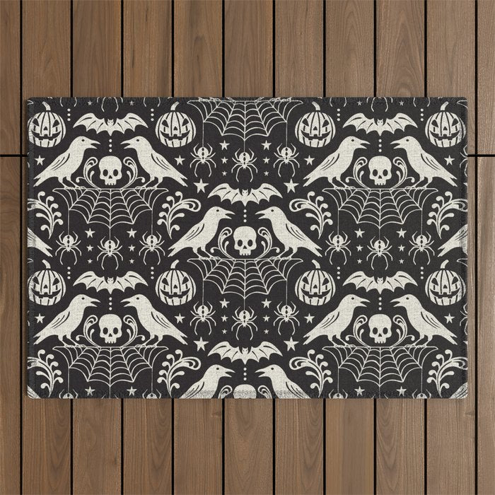 All Hallows' Eve - Black Ivory Halloween Outdoor Rug Gallery Image 1