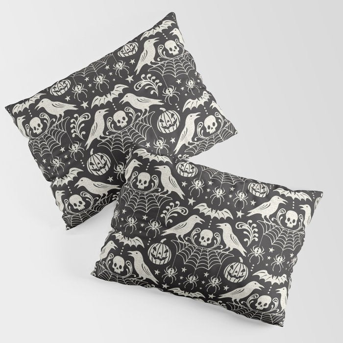 All Hallows' Eve - Black Ivory Halloween Pillow Sham Gallery Image 3