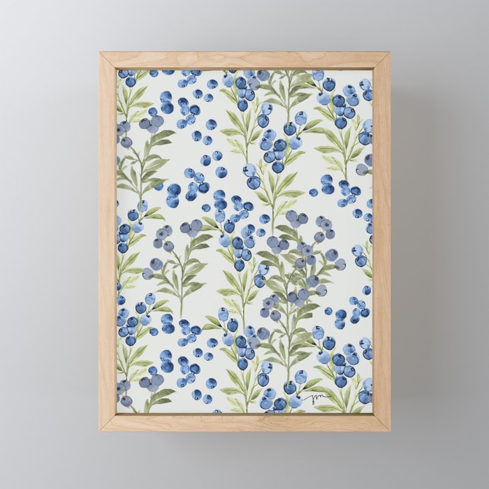 âWild Blueberryâ- Botanical Pattern (1) Mini Art Print Gallery Image 1