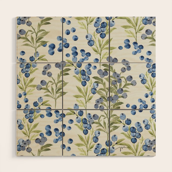 âWild Blueberryâ- Botanical Pattern (1) Wood Wall Art Gallery Image 1