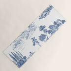 Toile de Jouy Vintage French Navy Blue White Pastoral Pattern Yoga Mat Gallery Image 1