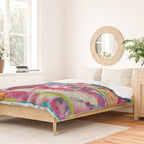 Confetti: A colorful abstract design in neon pink, neon green, and neon blue Duvet Cover Gallery Image 2
