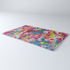 Confetti: A colorful abstract design in neon pink, neon green, and neon blue Rug Gallery Image 3
