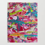 Confetti: A colorful abstract design in neon pink, neon green, and neon blue Poster Gallery Image 4
