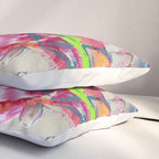 Confetti: A colorful abstract design in neon pink, neon green, and neon blue Pillow Sham Gallery Image 3
