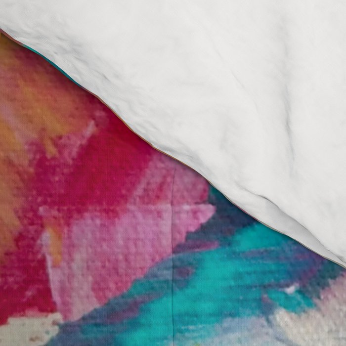 Confetti: A colorful abstract design in neon pink, neon green, and neon blue Comforter Gallery Image 4