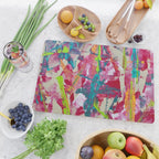 Confetti: A colorful abstract design in neon pink, neon green, and neon blue Cutting Board Gallery Image 2
