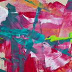 Confetti: A colorful abstract design in neon pink, neon green, and neon blue Coffee Mug Gallery Image 2