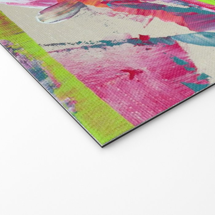 Confetti: A colorful abstract design in neon pink, neon green, and neon blue Welcome Mat Gallery Image 2