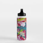 Confetti: A colorful abstract design in neon pink, neon green, and neon blue Water Bottle Gallery Image 3