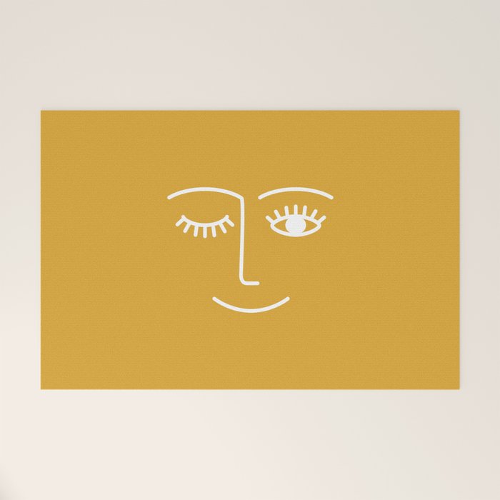 Wink (Mustard Yellow) Welcome Mat Gallery Image 1