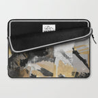 Gold leaf black, geometrical abstract Laptop Sleeve Gallery Image 2