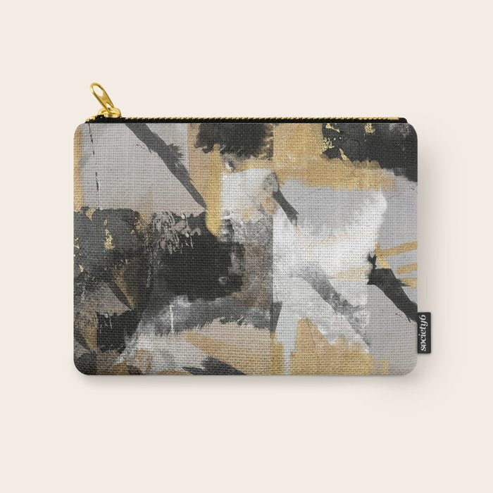 Gold leaf black, geometrical abstract Carry All Pouch Gallery Image 1