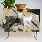 Gold leaf black, geometrical abstract Credenza Gallery Image 1