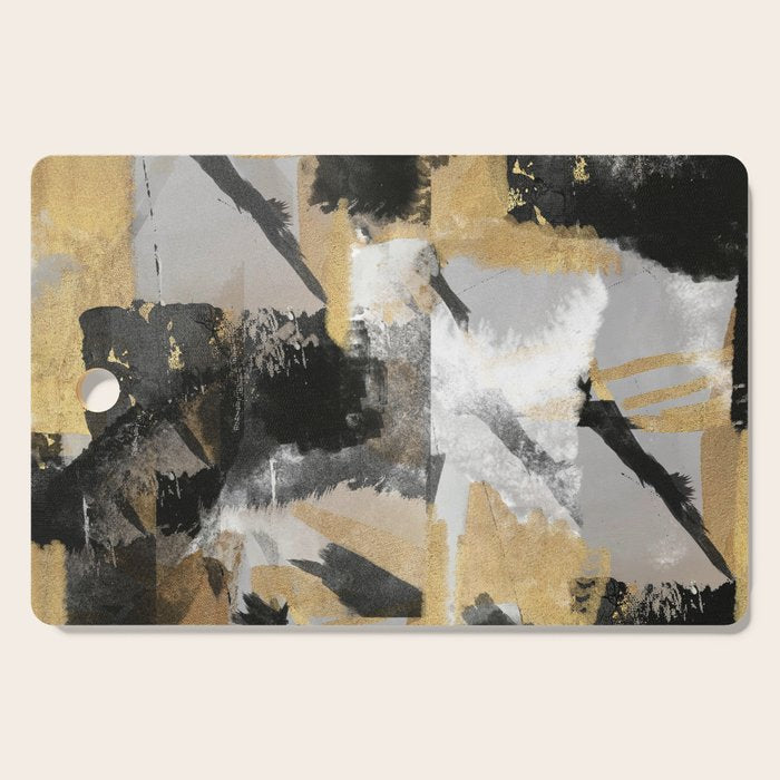 Gold leaf black, geometrical abstract Cutting Board Gallery Image 1