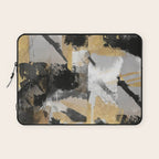 Gold leaf black, geometrical abstract Laptop Sleeve Gallery Image 1