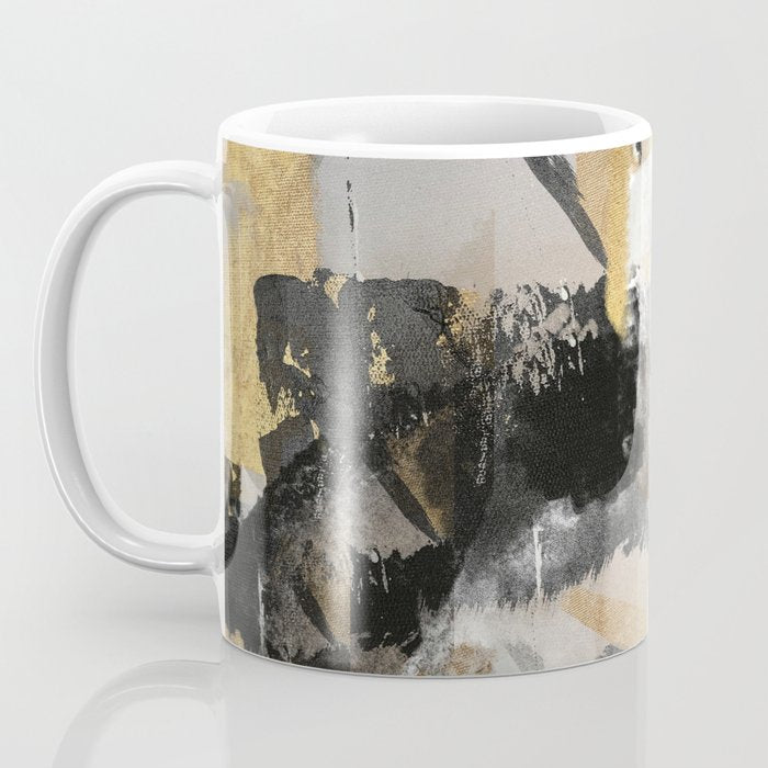 Gold leaf black, geometrical abstract Coffee Mug Gallery Image 3