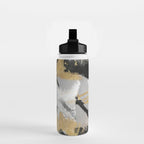 Gold leaf black, geometrical abstract Water Bottle Gallery Image 2