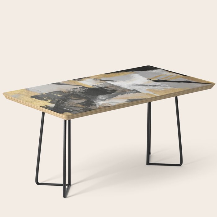 Gold leaf black, geometrical abstract Coffee Table Gallery Image 1