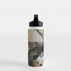 Gold leaf black, geometrical abstract Water Bottle Gallery Image 3