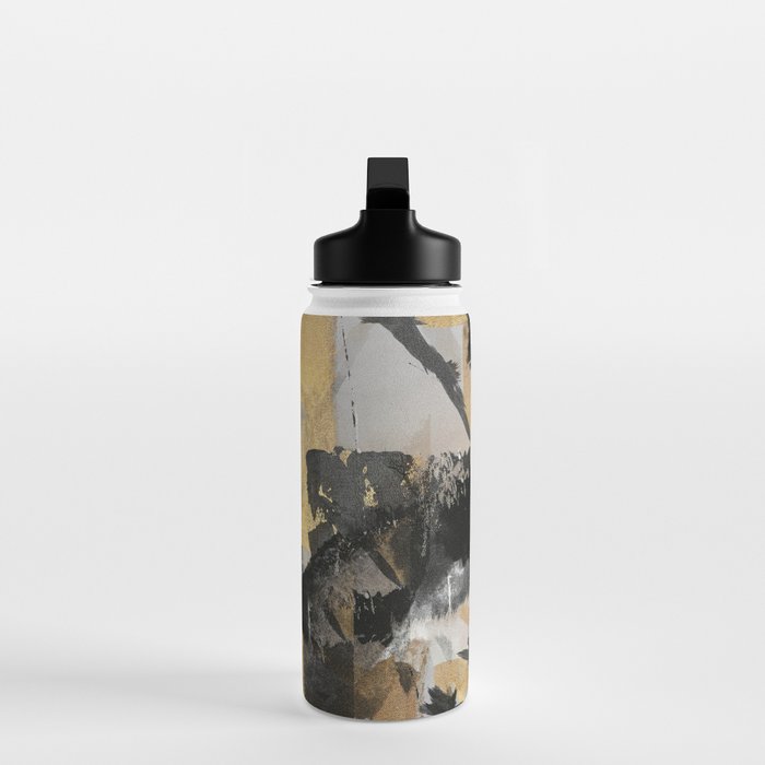 Gold leaf black, geometrical abstract Water Bottle Gallery Image 3