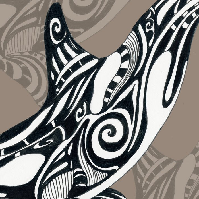Orca Killer Whale Tribal Tattoo Tlingit Taupe Ink Coffee Mug Gallery Image 2