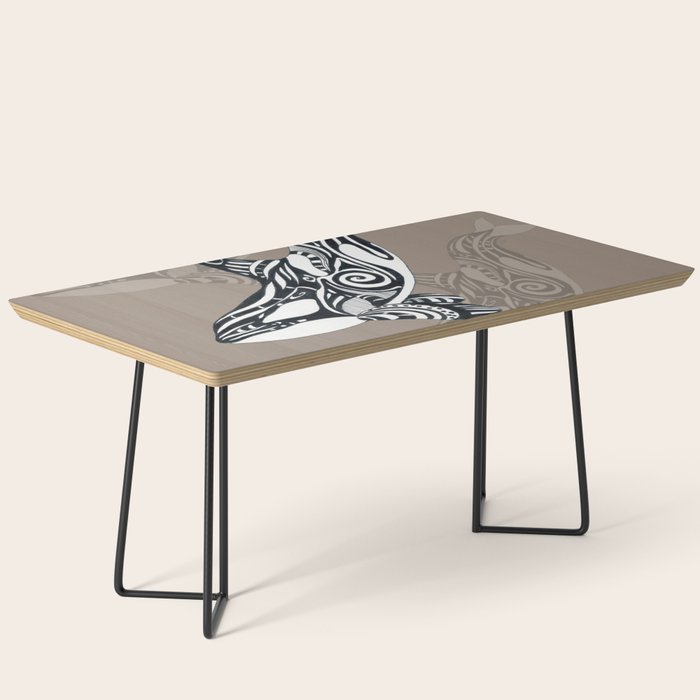 Orca Killer Whale Tribal Tattoo Tlingit Taupe Ink Coffee Table Gallery Image 1