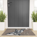 Orca Killer Whale Tribal Tattoo Tlingit Taupe Ink Welcome Mat Gallery Image 3