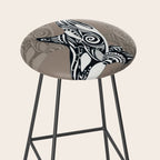 Orca Killer Whale Tribal Tattoo Tlingit Taupe Ink Stool Gallery Image 2
