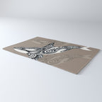 Orca Killer Whale Tribal Tattoo Tlingit Taupe Ink Rug Gallery Image 3