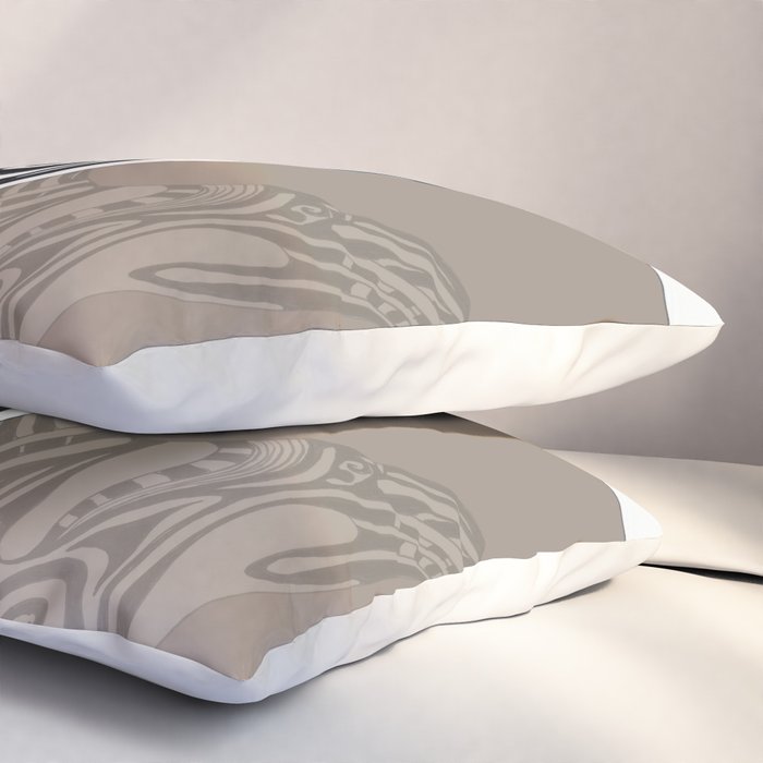 Orca Killer Whale Tribal Tattoo Tlingit Taupe Ink Pillow Sham Gallery Image 3