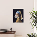 Girl with pearl earring blowing bubble gum Poster Gallery Image 2