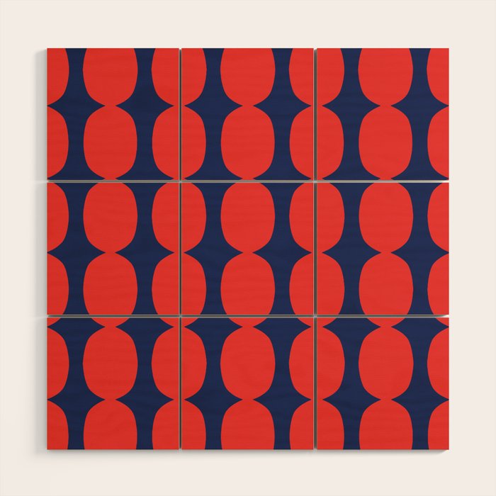 Ember and Navy Bubble Chain Wood Wall Art Gallery Image 1