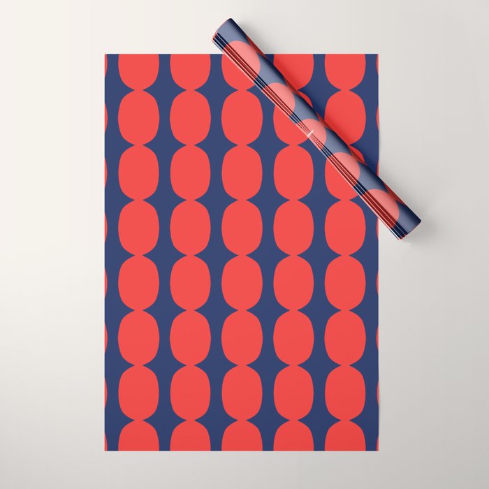Ember and Navy Bubble Chain Wrapping Paper Gallery Image 1