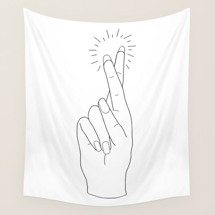 Fingers Crossed Wall Tapestry Gallery Image 1