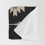 Southwestern Arrow Pattern 233 Black and Beige Throw Blanket Gallery Image 3