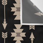 Southwestern Arrow Pattern 233 Black and Beige Wall Tapestry Gallery Image 3