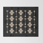 Southwestern Arrow Pattern 233 Black and Beige Throw Blanket Gallery Image 2