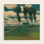 "Spring Landscape with Poplar Trees" by Alois Kalvoda, circa 1914-1920 Wood Wall Art Gallery Image 1