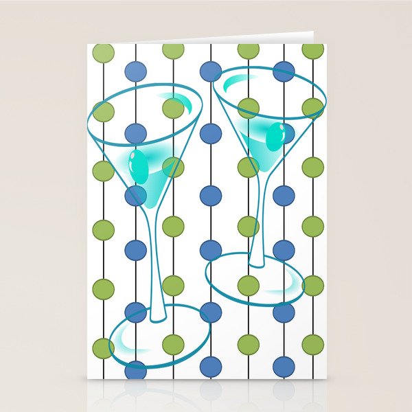 Mid-Century Modern Atomic Art Cocktails 1.0 Stationery Card Gallery Image 2