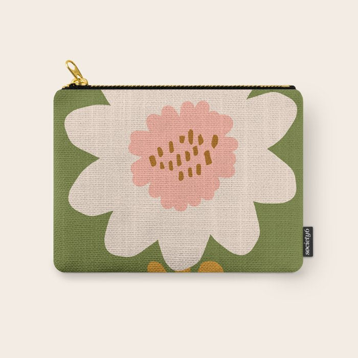 Sunflower - bohemian green Carry All Pouch Gallery Image 1