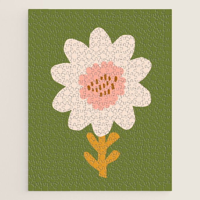 Sunflower - bohemian green Jigsaw Puzzle Gallery Image 1