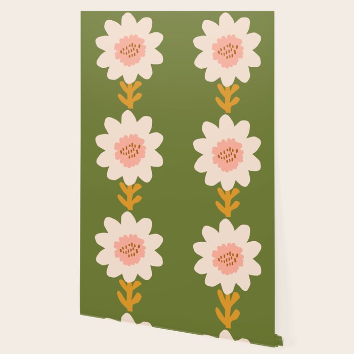 Sunflower - bohemian green Wallpaper Gallery Image 2