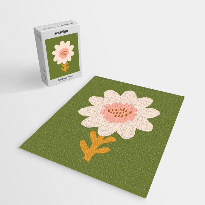 Sunflower - bohemian green Jigsaw Puzzle Gallery Image 2