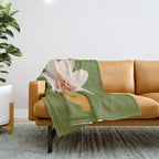 Sunflower - bohemian green Throw Blanket Gallery Image 1