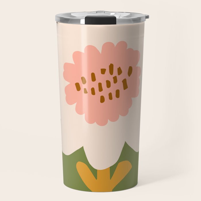 Sunflower - bohemian green Travel Mug Gallery Image 1