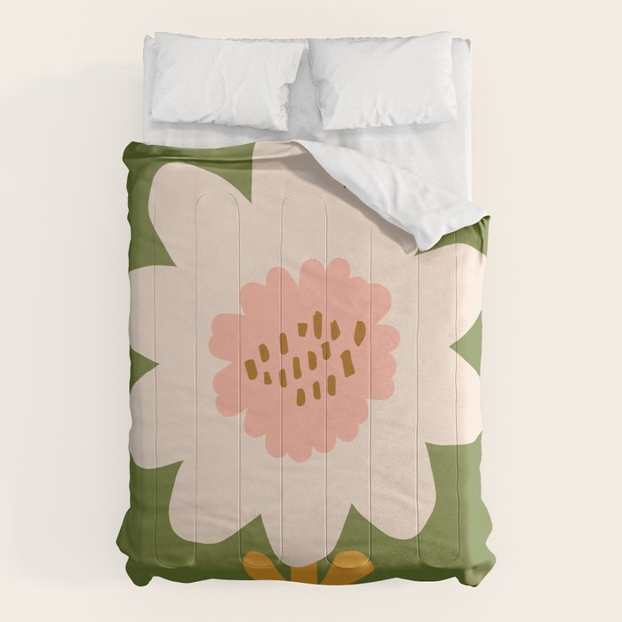 Sunflower - bohemian green Comforter Gallery Image 1
